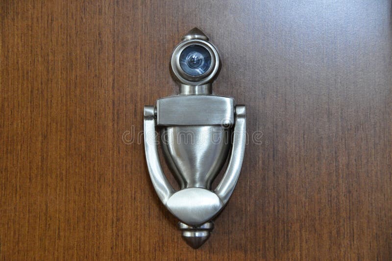 Door knocker with peep hole