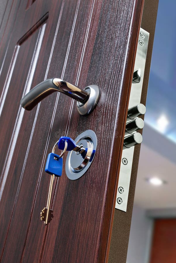 Door lock stock photo. Image of inside, detail, armored 61182234