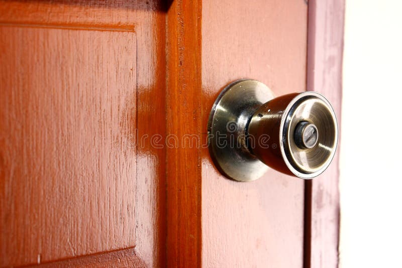 Door lock and door knob stock photography