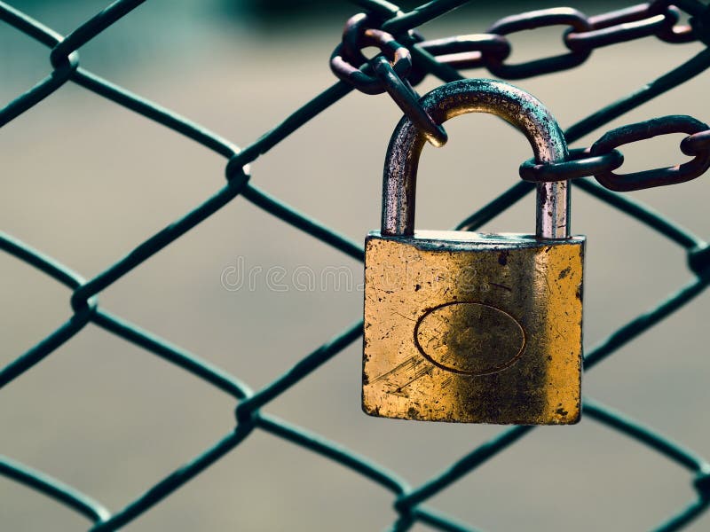 Door Lock on the Iron Gate with Iron Chain and Padlock Stock Photo Image of grunge, house