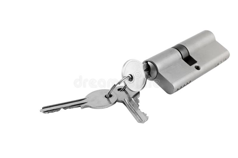 Door lock with keys royalty free stock photos