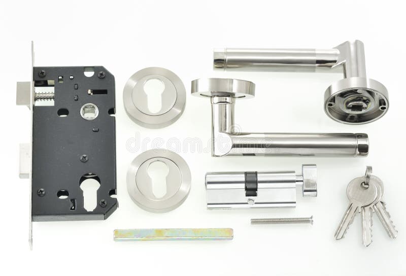 Door lock parts stock photo. Image of close, tumbler 21665536