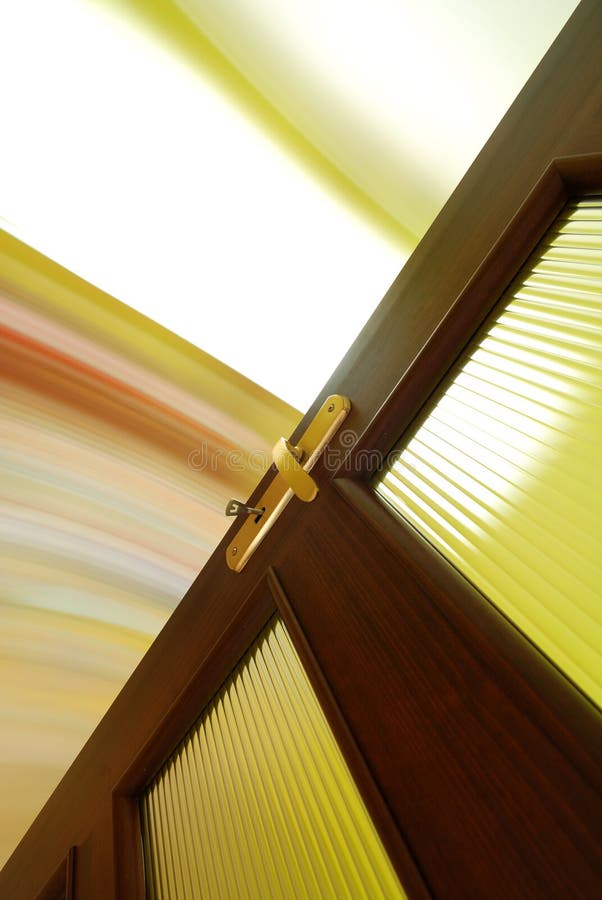 Door in motion stock image. Image of exit, golden, handle 11040703