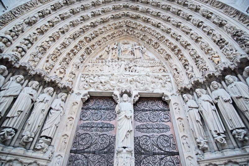 Door of Notre Dame De Paris Stock Photo Image of dome, catholic 66736722