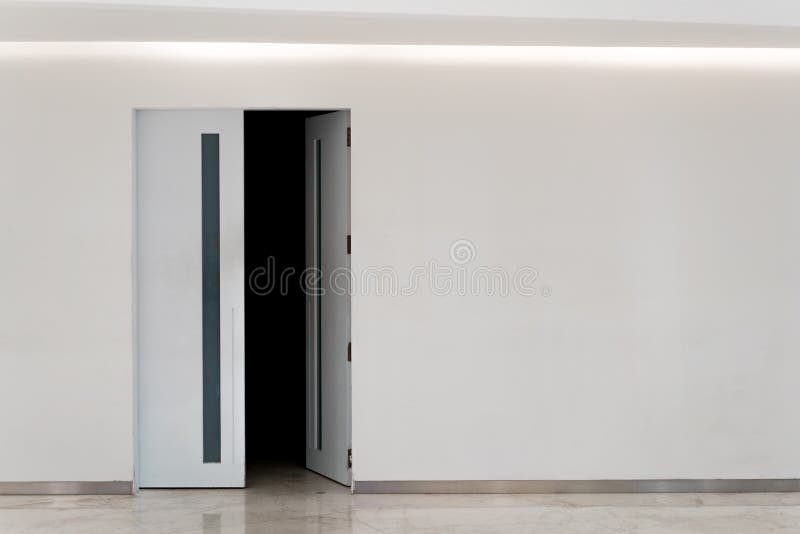 Door Open into Dark Room, with Copy Space Stock Image Image of space