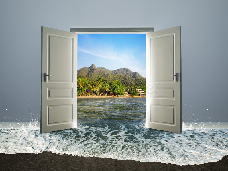 Door open to the beach royalty free stock photo Door open to the beach royalty free stock photo