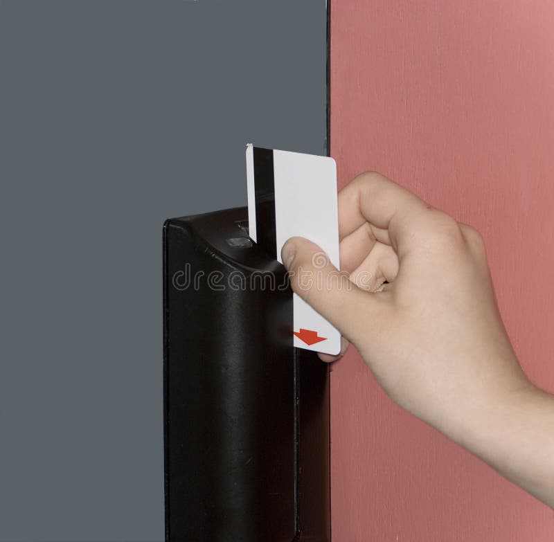 Door opening by means of the plastic magnetic car royalty free stock images