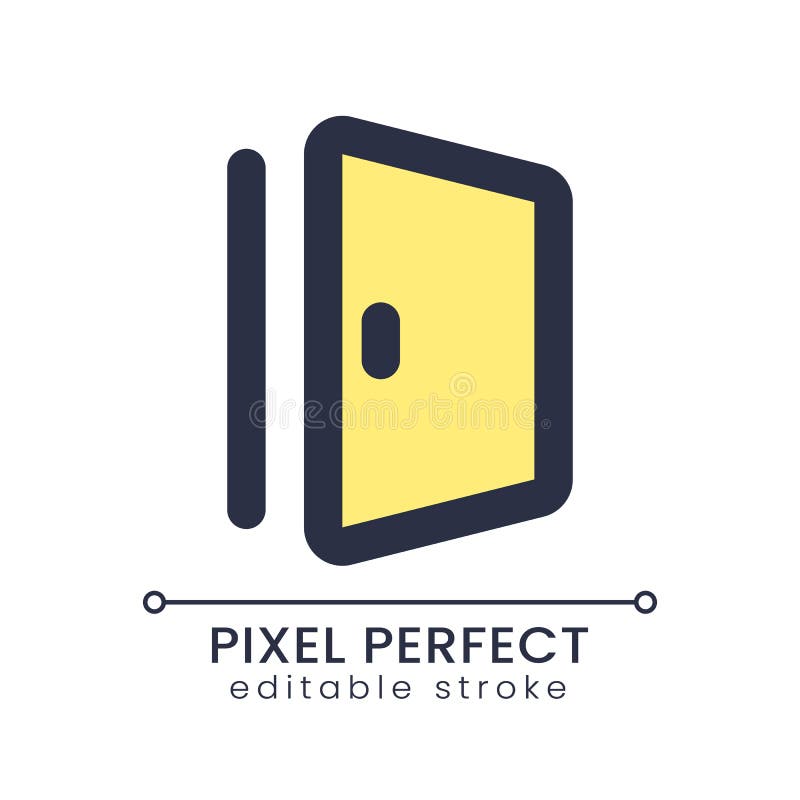 Door pixel perfect RGB color ui icon stock illustration