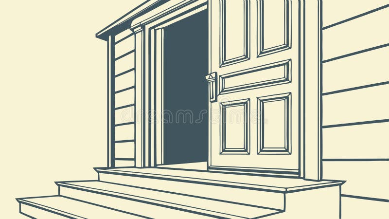 Door with steps, symbolizing home or entry, vector design Generative AI royalty free illustration