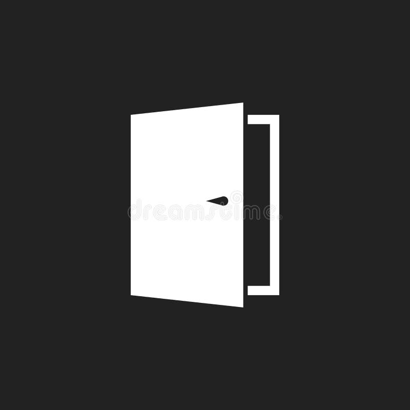 Door vector icon. Exit icon. Open door illustration stock illustration