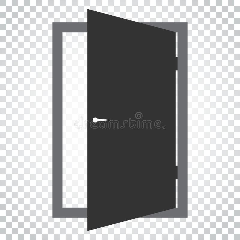 Door vector icon. Exit icon. Open door illustration. Simple business concept pictogram on isolated background. stock illustration