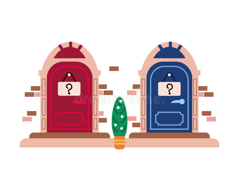 Doors choice confusion stock vector. Illustration of doors 293000068