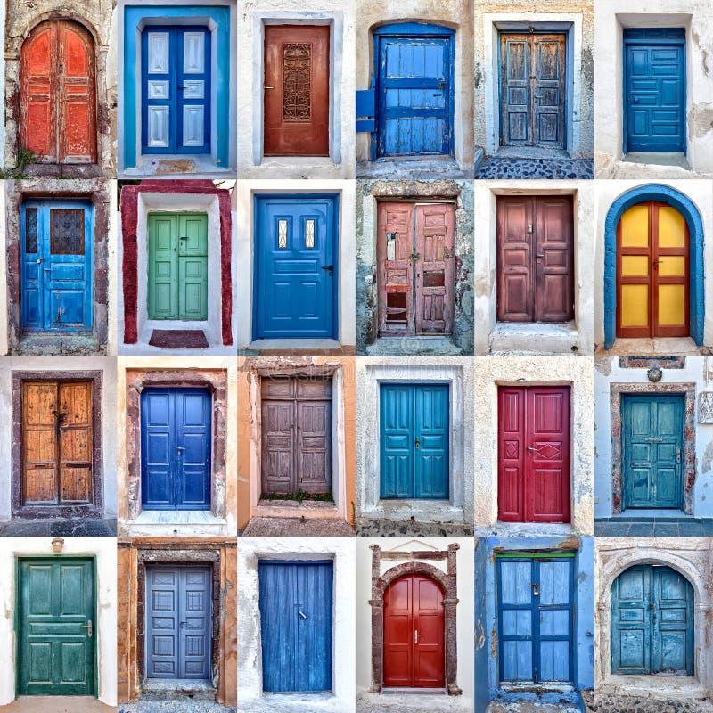 Doors of santorini stock photo. Image of greece, architecture 104054236