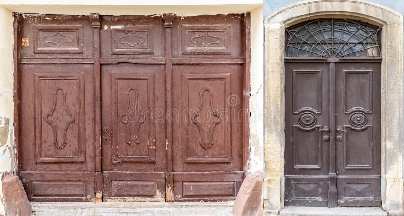 Doorstane Houten Deuren stock foto's Doorstane Houten Deuren stock foto's