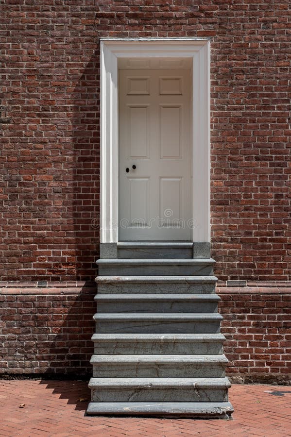 Doorway in brick wall stock photo. Image of entry, entryway 9650602