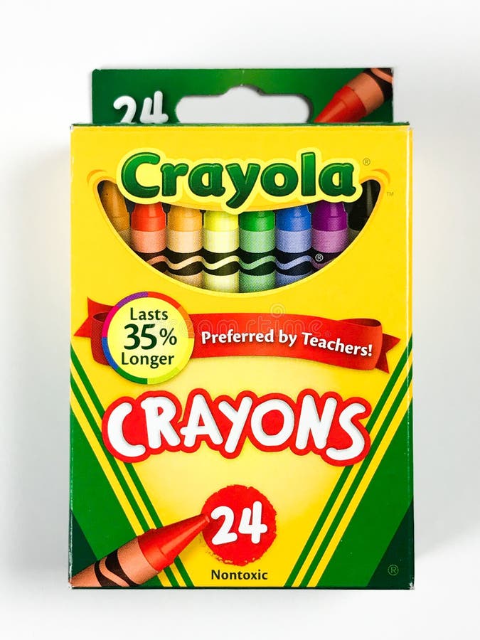 Doos Van Crayola-Kleurpotloden Op Een Witte Achtergrond Redactionele ...