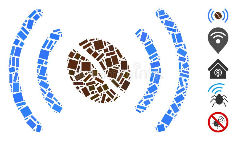 Dopad mosaikkaffe wifi spot vektor illustrationer