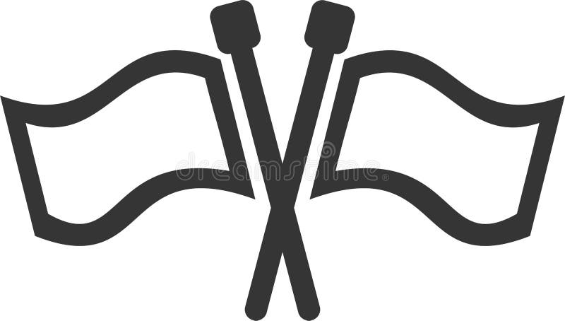 Doppelte Flagge - zwei kreuzten leere Entwurfs-Flaggen stock abbildung Doppelte Flagge - zwei kreuzten leere Entwurfs-Flaggen stock abbildung