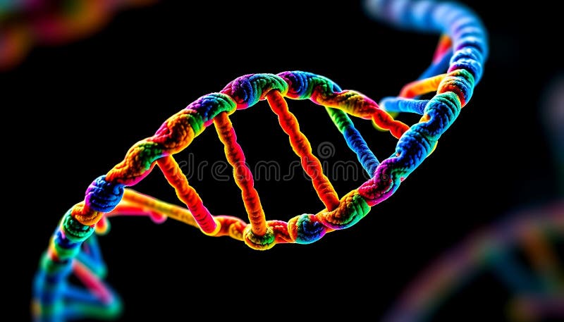 Doppio elica dna arcobaleno illustrazione vettoriale