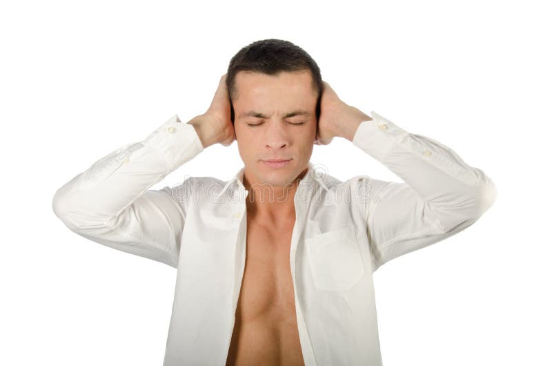 Dor e desespero Indivíduo novo triste imagem de stock royalty free