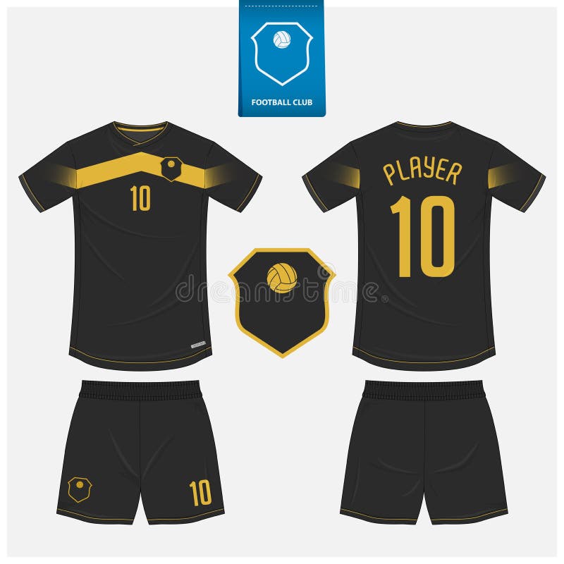 Abuelo soborno Máquina de recepción Dorado Y Negro Jersey De Fútbol O Diseño De Simulación De Kit De Fútbol  Para Club Deportivo. Ilustración del Vector - Ilustración de icono, club:  193172345