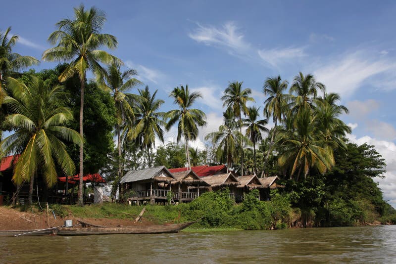 Dorf von Det Insel, Si Phan Don stockbilder Dorf von Det Insel, Si Phan Don stockbilder