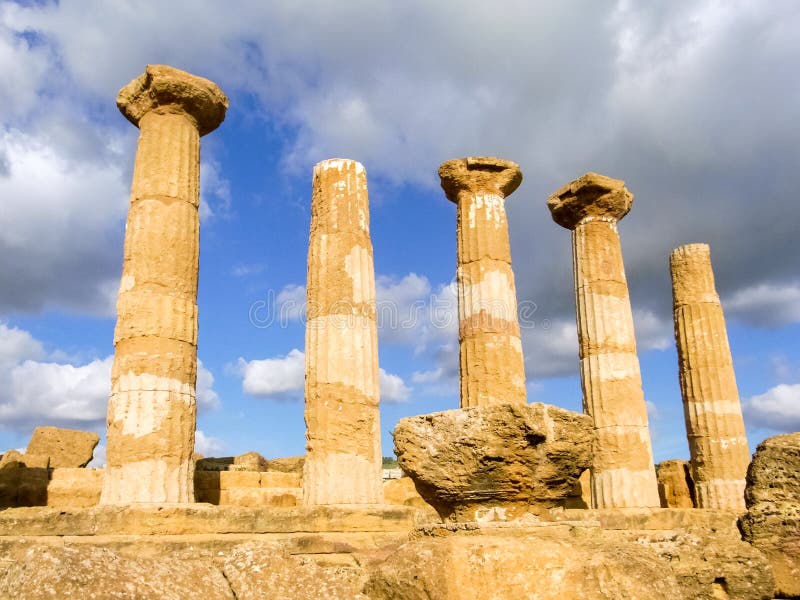 Doric Columns of a Greek Temple Stock Image Image of doric, outdoor