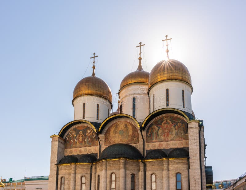 The Dormition Cathedral In Moscow Kremlin Also Known As The Assumption