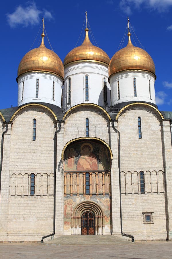 Dormition Cathedral in Moscow Kremlin, Russia royalty free stock photography