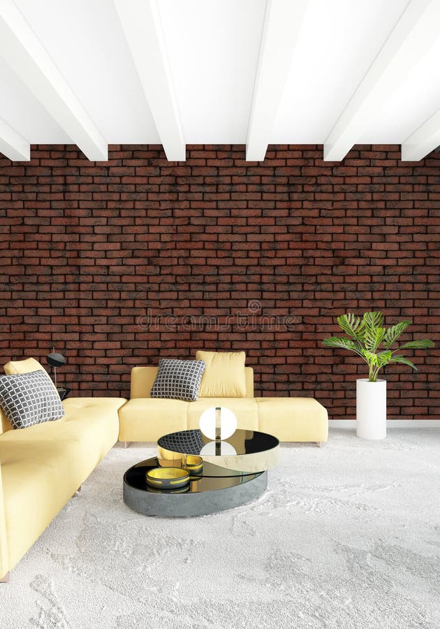 Dormitorio o sala de estar amarillo en diseño interior del estilo moderno con la pared de la exudación y muebles elegantes repres ilustración del vector Dormitorio o sala de estar amarillo en diseño interior del estilo moderno con la pared de la exudación y muebles elegantes repres ilustración del vector