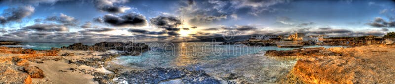 Dorp van & x22; S Calà ³ & x22; in Formentera royalty-vrije stock fotografie Dorp van & x22; S Calà ³ & x22; in Formentera royalty-vrije stock fotografie
