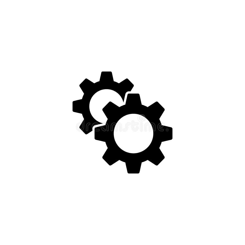 Dos ajustes de las ruedas dentadas e icono puesto Adapta el icono del web del mantenimiento