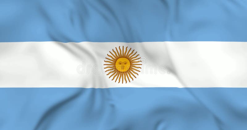 Dos aviones voladores y ondeando la bandera de Argentina en segundo plano. Animación 3d con bucle en resolución 4k ilustración del vector