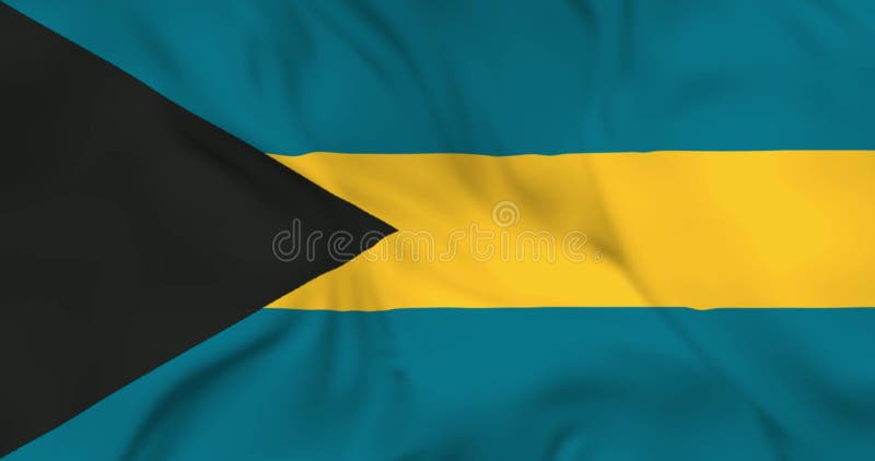 Dos aviones voladores y ondeando la bandera de las Bahamas en segundo plano. Animación 3d con bucle en resolución 4k libre illustration