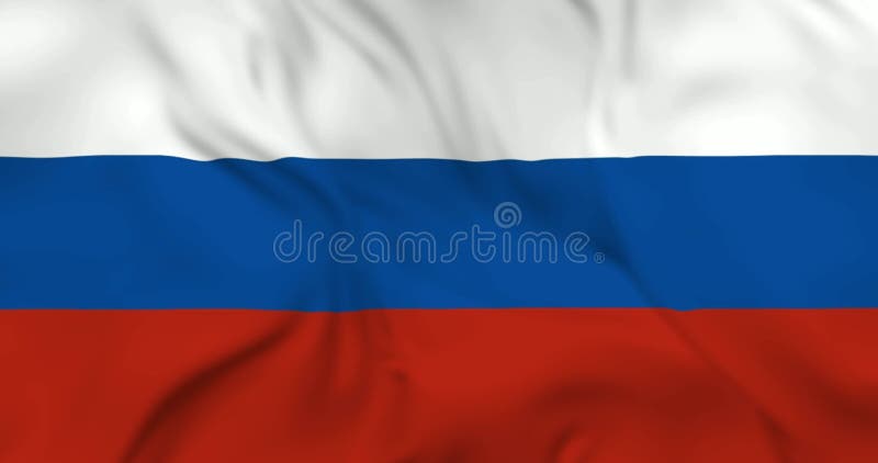 Dos aviones voladores y ondeando la bandera de Rusia en segundo plano. Animación 3d con bucle en resolución 4k stock de ilustración
