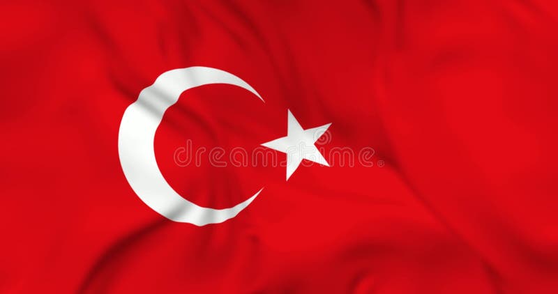 Dos aviones voladores y ondeando la bandera de Turquía en segundo plano. Animación 3d con bucle en resolución 4k ilustración del vector