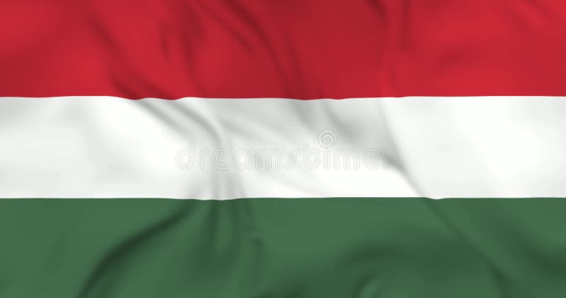 Dos aviones voladores y una bandera de Hungría ondeando en un fondo de animación tridimensional en 4k resolución libre illustration