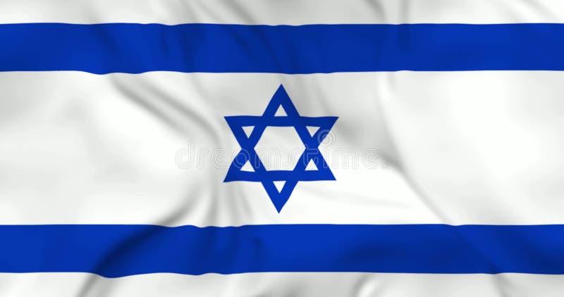 Dos aviones voladores y una bandera de Israel ondeando en un fondo de animación 3d, en una resolución de 4k stock de ilustración