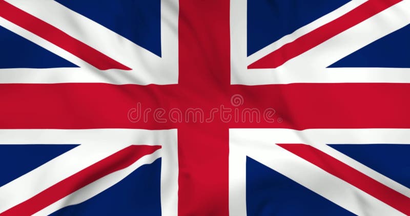 Dos aviones voladores y una bandera ondeando en el fondo de Gran Bretaña. Animación 3d con bucle en resolución 4k libre illustration