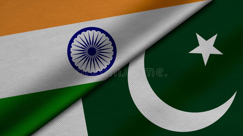Dos Banderas De India Y Pakistán Junto Con Textura De Tela Relaciones Bilaterales Paz Y Conflicto Entre Países Buenos Para Stock de ilustración - Ilustración de emparejamiento, junto: 228976107