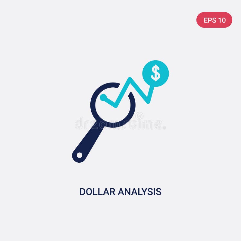 Dos barras de análisis en dólares en color icono vectorial del concepto de negocio y análisis signo vectorial de barras de anális libre illustration