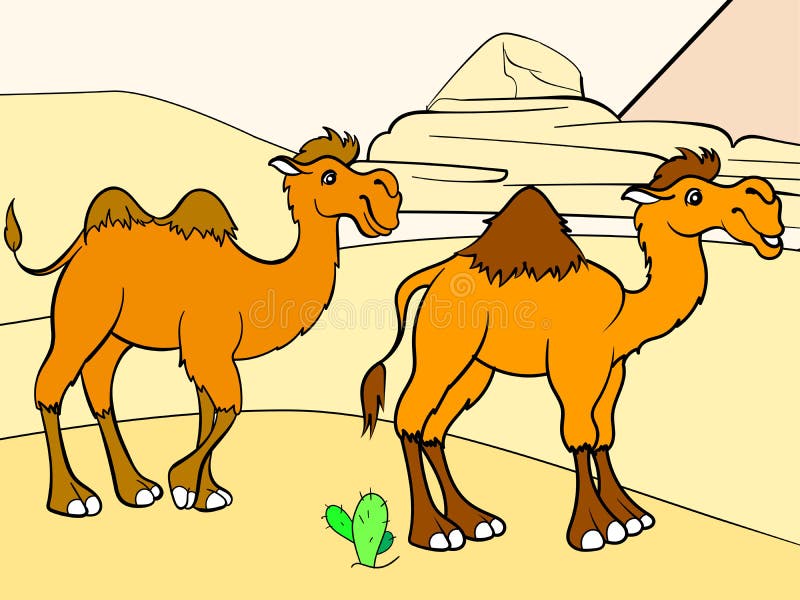 Dos Camellos En El Desierto. Conjunto De Niños De Libro Para Colorear E Imagen En Color. Ilustración del Vector - Ilustración de fondo, cabritos: 215827844 Dos Camellos En El Desierto. Conjunto De Niños De Libro Para Colorear E Imagen En Color. Ilustración del Vector - Ilustración de fondo, cabritos: 215827844