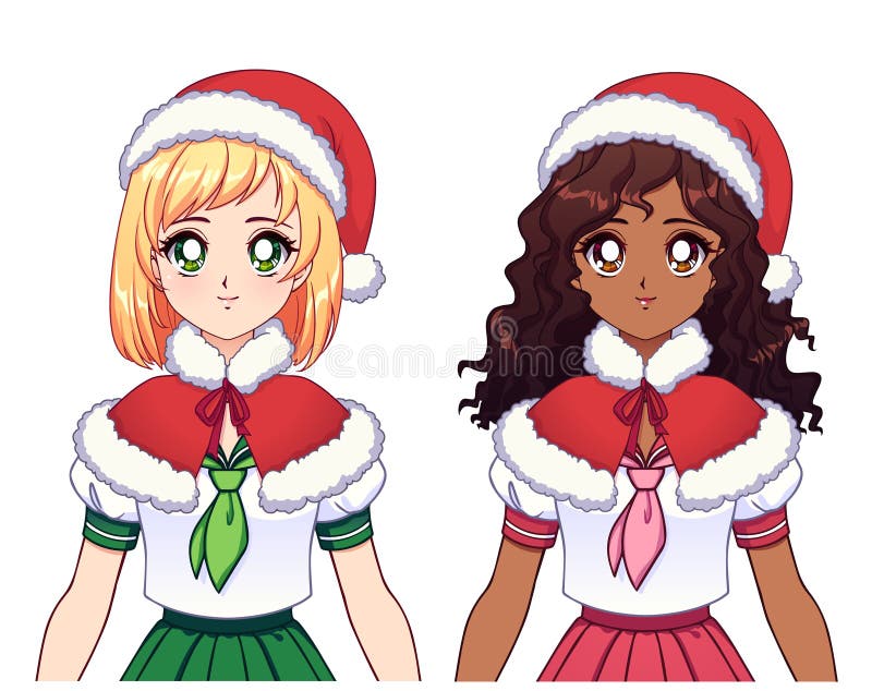 Dos Chicas De Anime De Etnia Diferente Usando Uniforme Escolar Japonés Y Sombrero De Navidad Ilustración del Vector - Ilustración de diciembre, rojo: 200954931 Dos Chicas De Anime De Etnia Diferente Usando Uniforme Escolar Japonés Y Sombrero De Navidad Ilustración del Vector - Ilustración de diciembre, rojo: 200954931