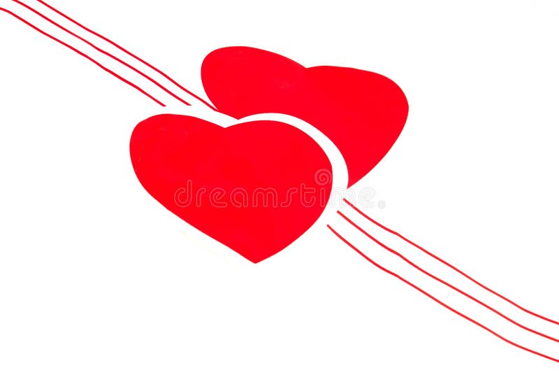 Dos corazones rojos del amor stock de ilustración Dos corazones rojos del amor stock de ilustración