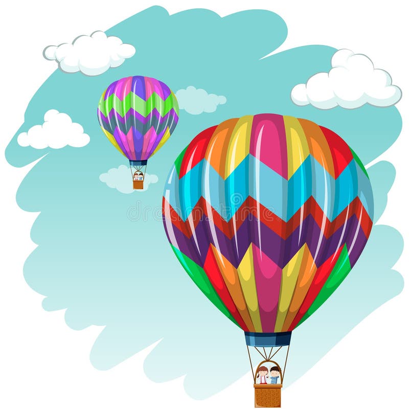 Dos globos que vuelan en el cielo libre illustration Dos globos que vuelan en el cielo libre illustration