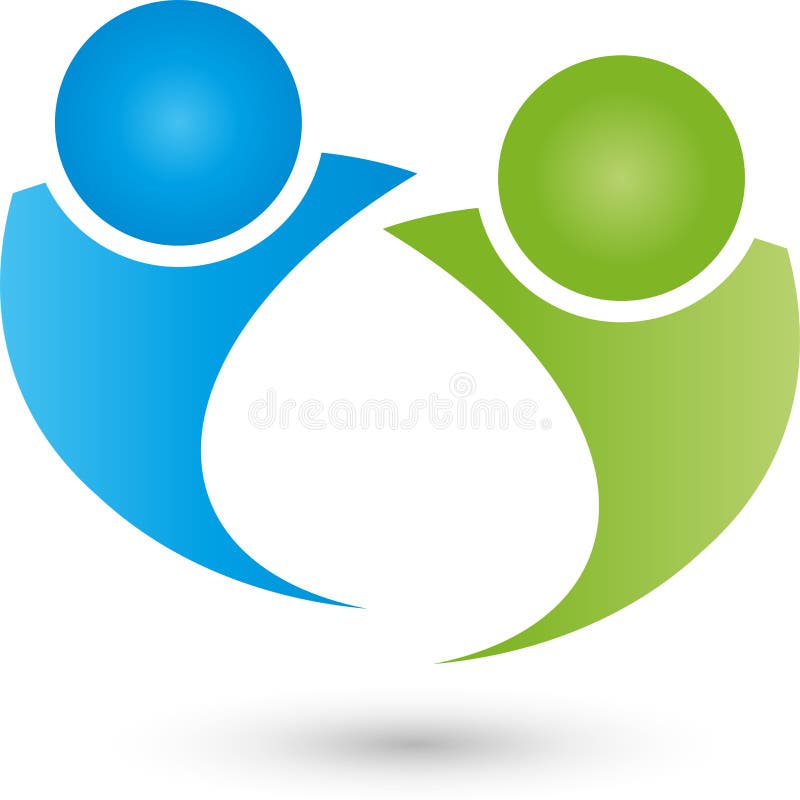 Dos logotipos de las personas, del extracto, del socio y de los pares libre illustration Dos logotipos de las personas, del extracto, del socio y de los pares libre illustration