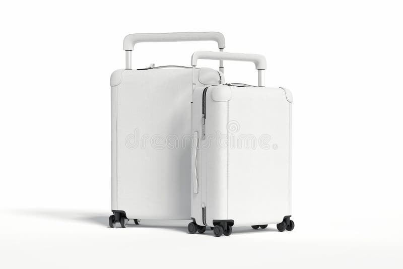 Dos Maletas Blanco Blancas En El Fondo Blanco, Representación Stock de ilustración - Ilustración de equipaje, 129778474