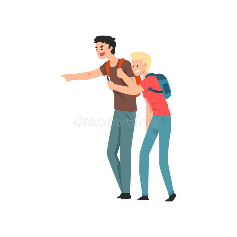 Dos muchachos adolescentes que se burlan alguien, del conflicto entre los niños, mofa y tiranizando en el ejemplo del vector de l ilustración del vector Dos muchachos adolescentes que se burlan alguien, del conflicto entre los niños, mofa y tiranizando en el ejemplo del vector de l ilustración del vector