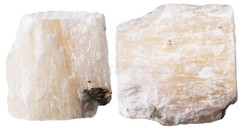 Dos pedazos de piedra mineral del yeso (alabastro) imagenes de archivo Dos pedazos de piedra mineral del yeso (alabastro) imagenes de archivo