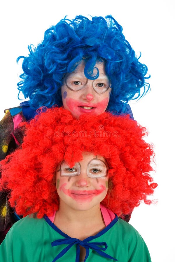 Dos pequeños payasos divertidos imagen de archivo libre de regalías Dos pequeños payasos divertidos imagen de archivo libre de regalías